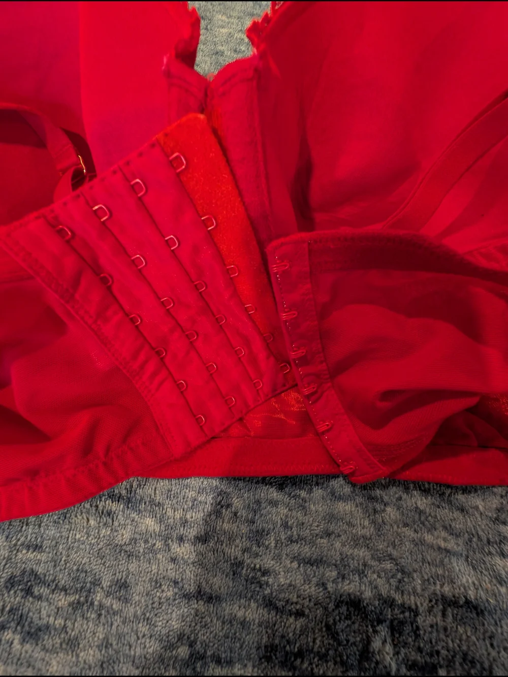 Cacique 40DD Red Lace Longline Bra with Gold Accents
